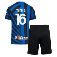 Koszulka piłkarska Inter Milan Davide Frattesi #16 Strój Domowy dla dzieci 2024-25 tanio Krótki Rękaw (+ Krótkie spodenki)